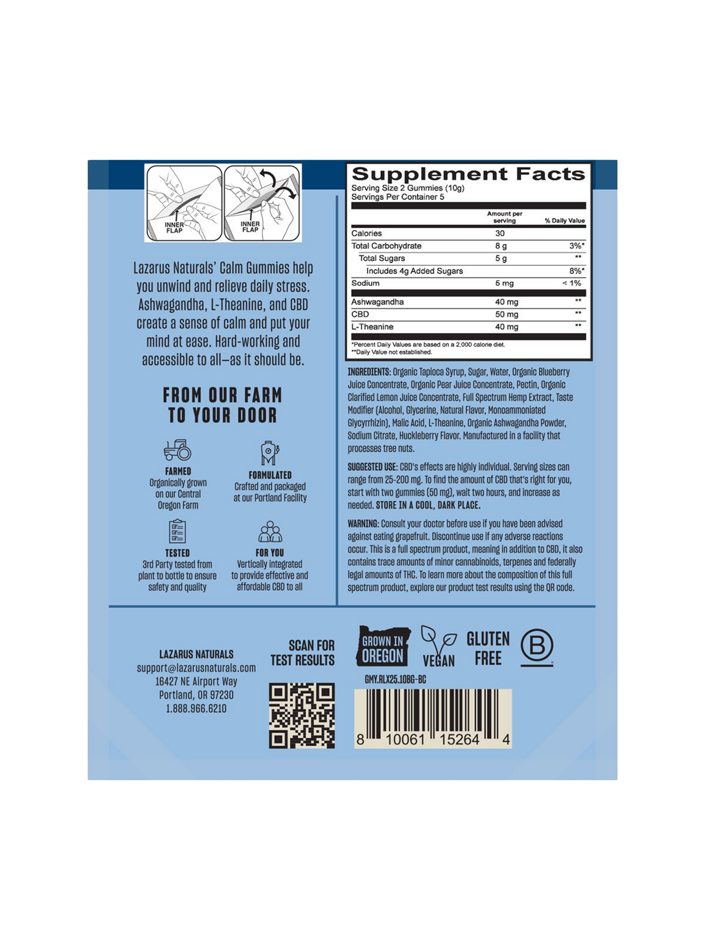 Lazarus Naturals Full Spectrum CBD Gummies Calm